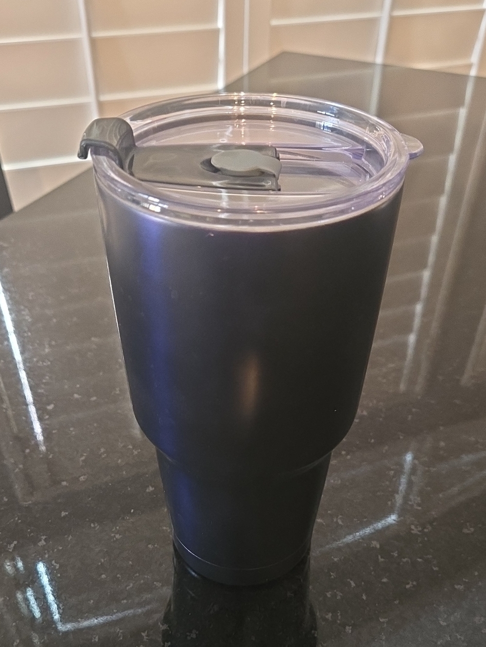 Walgreens Navy Blue Stainless Steel Travel Tumbler with Spill-Resistant Lid